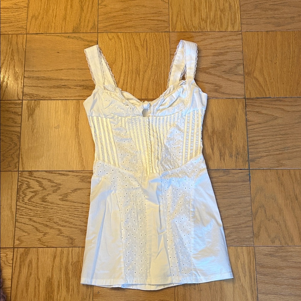 With Jean White Dress